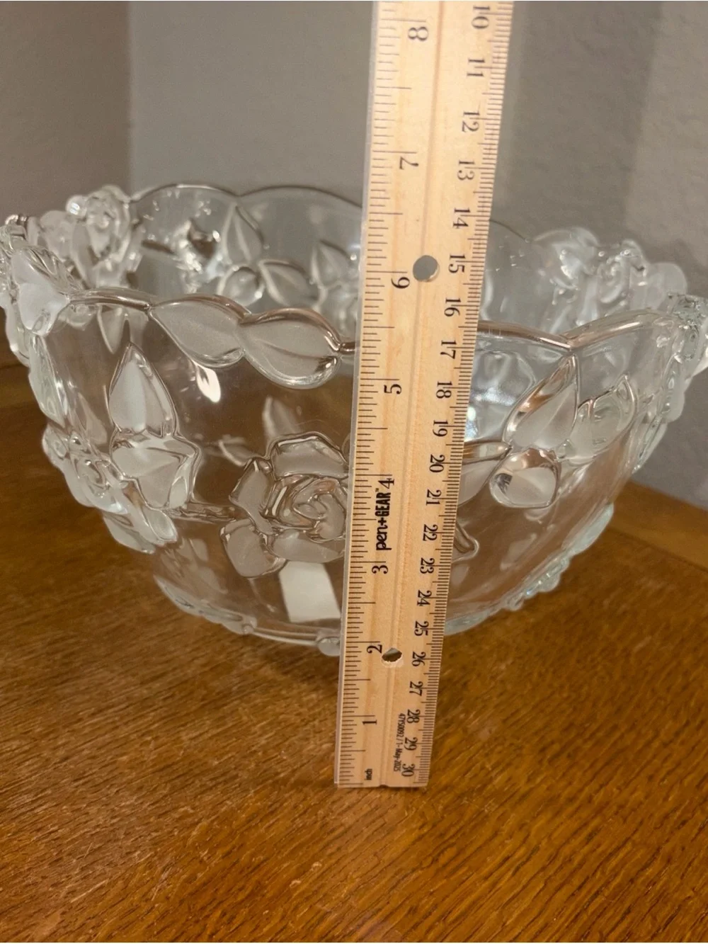 Mikasa Clear Floral Embossed Glass Serving Bowl